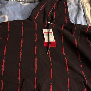 Jordan Black Hoodie with Red Stripes